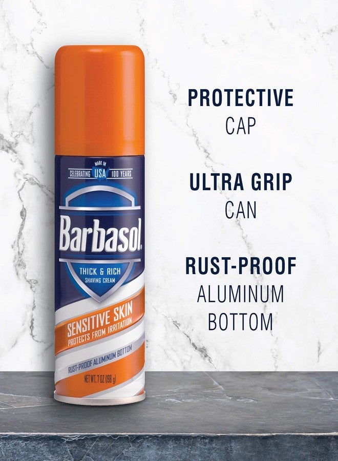 Barbasol Sensitive Skin Thick and Rich Shaving Cream, 7 Ounce, Pack of 6 - Image 5
